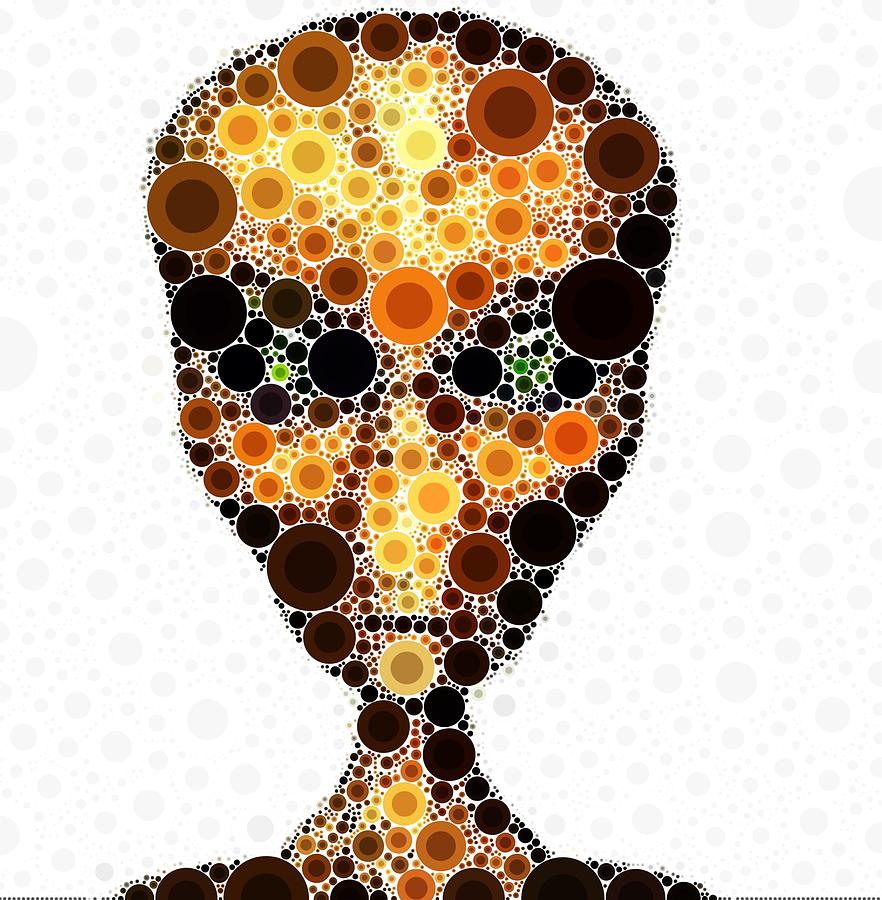 Bubble Art Alien Face Digital Art
