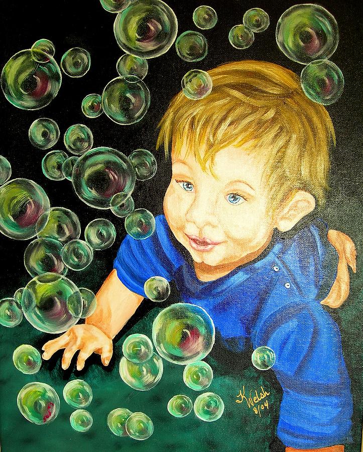 Portrait Painting - Bubble Baby by Kathern Ware