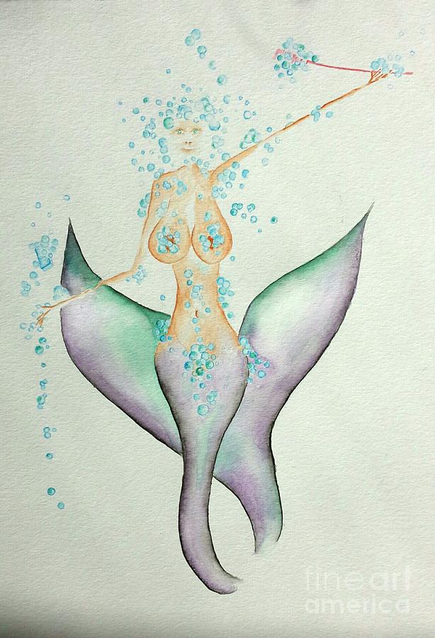 Mermaid Painting - Bubble Bath by Robert Buss