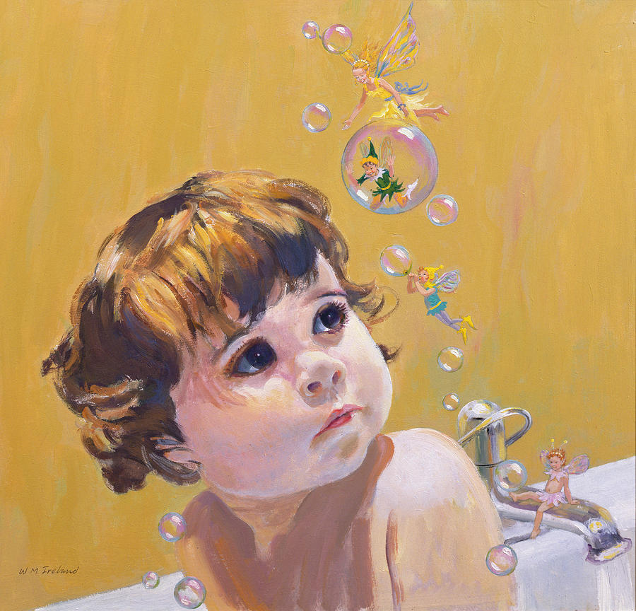 Fairy Painting - Bubble Bath by William Ireland