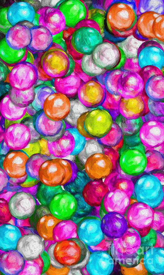 Bubble Gum Balls Painterly 1 Digital Art by Andee Design