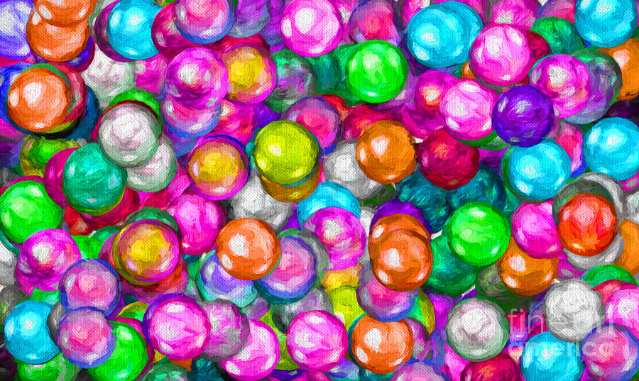 Bubble Gum Balls Painterly 2 Digital Art by Andee Design