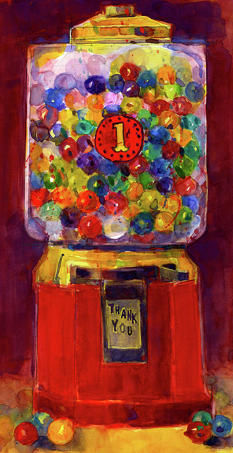 Vintage Painting - Bubble Gum Machine by Dorrie Rifkin