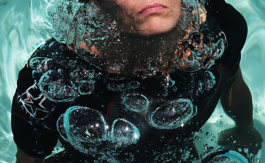 Unique Photograph - Bubble Maker. Lady Diver by Jenny Rainbow