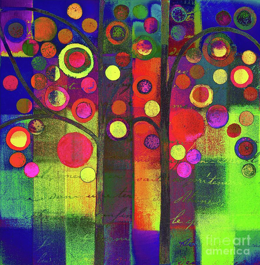 Bubble Tree Duo - 5501b Painting by Variance Collections