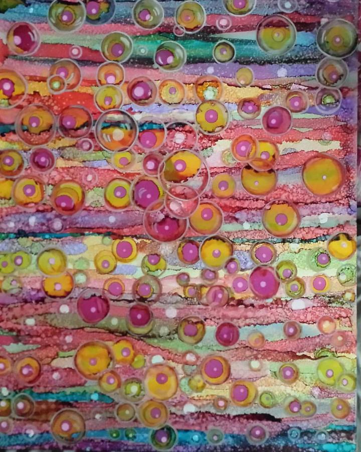Bubble World Painting by Betsy Carlson Cross