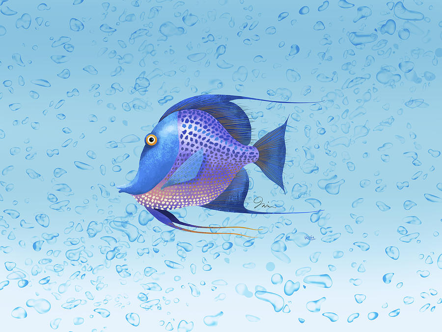 Fish Digital Art - Bubbles and Angel by Trevor Irvin