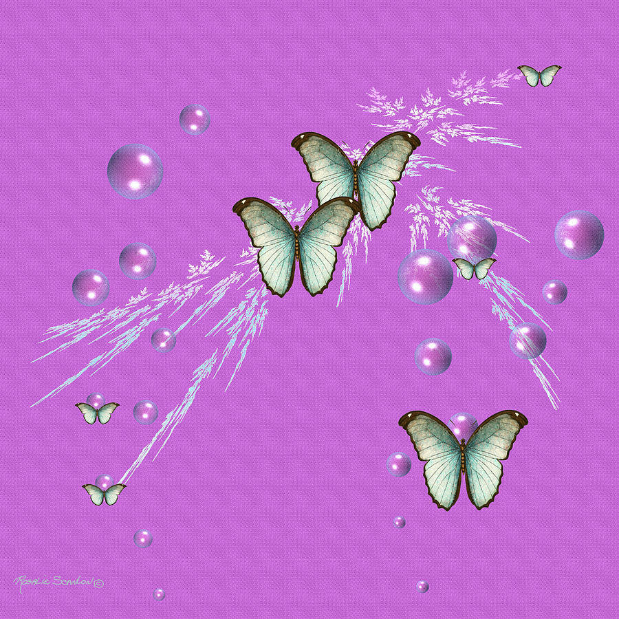Bubbles and Butterflies Digital Art by Rosalie Scanlon