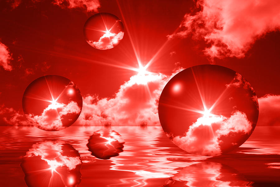 Bubbles In The Sun - Red Photograph by Shane Bechler