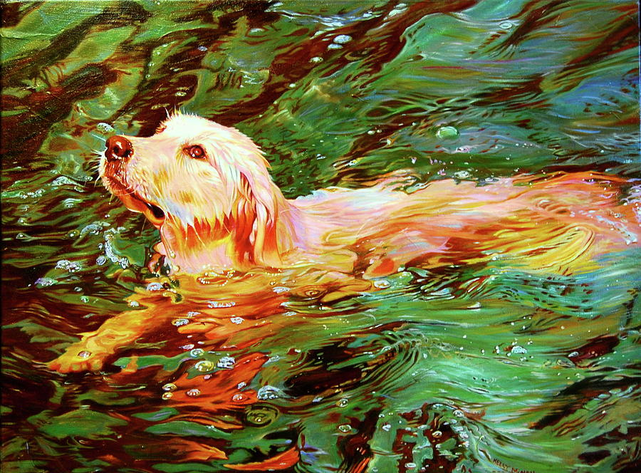 Dog Painting - Bubbles by Kelly McNeil