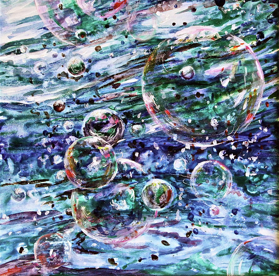 Bubbles Painting by Margaret Donat