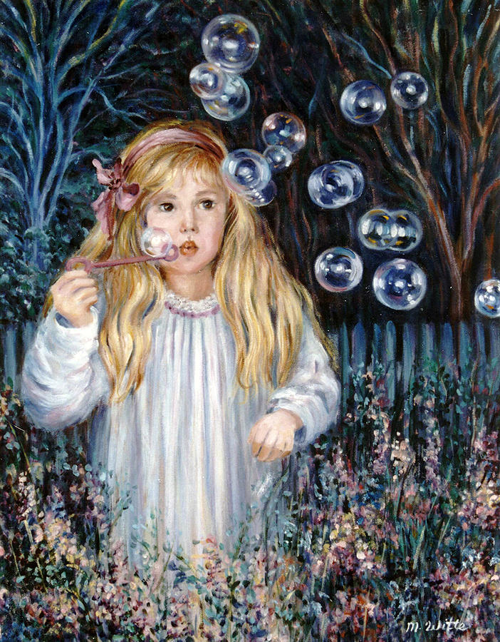 Bubbles Painting by Marie Witte