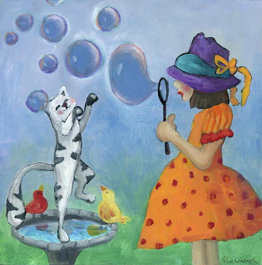 Bubbles Painting by Robin Wiesneth