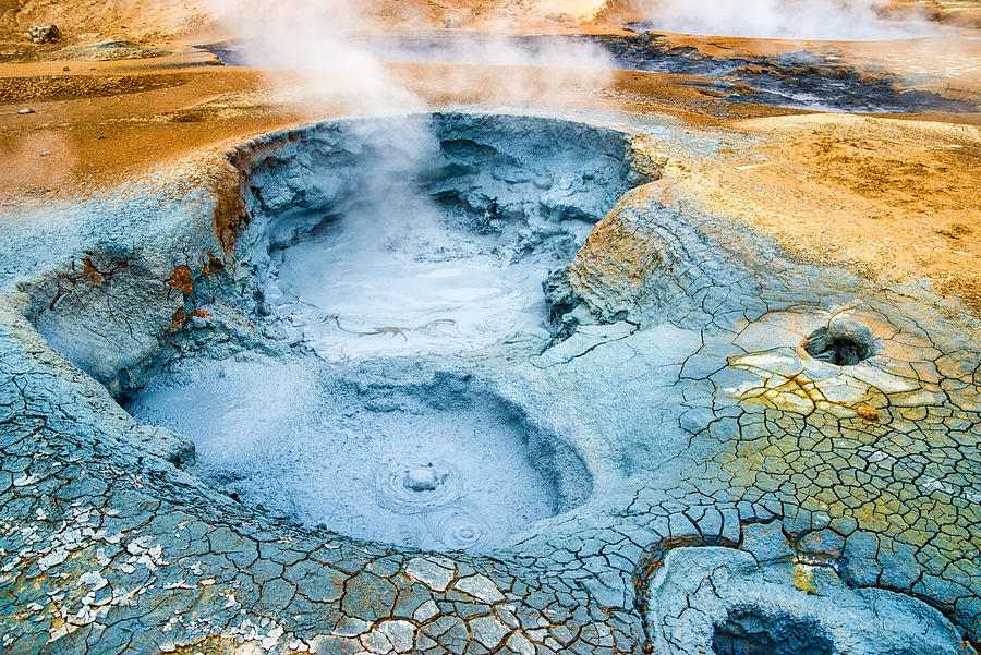 Bubbling mud pot geothermal area Hverir in Iceland Photograph by Matthias Hauser