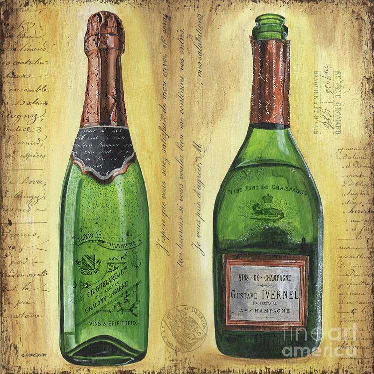 Bubbly Champagne 1 Painting by Debbie DeWitt