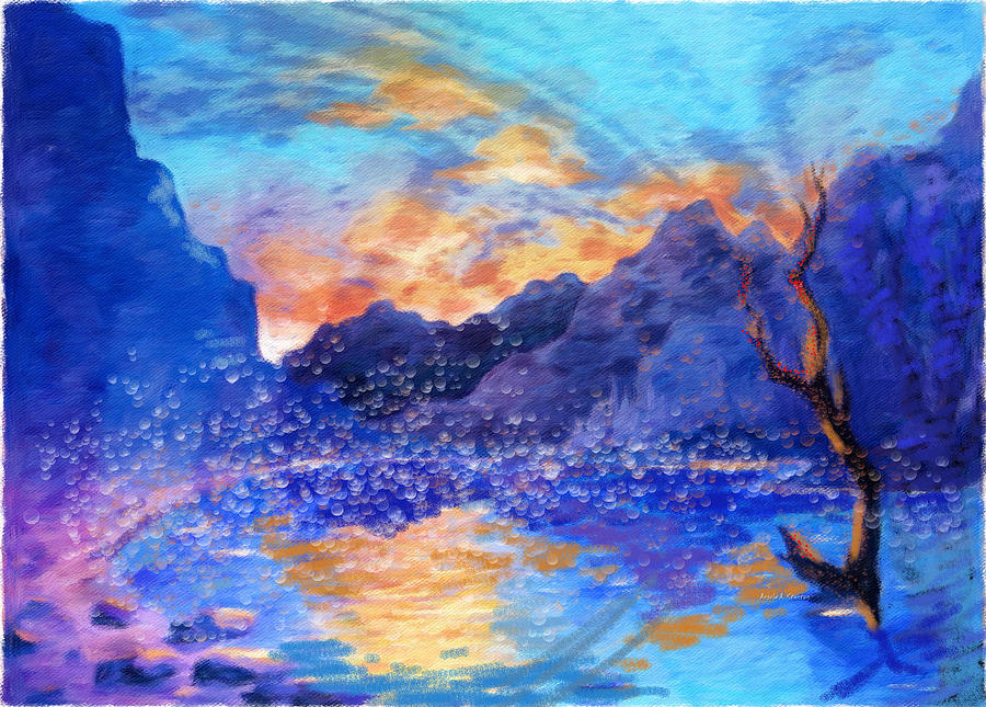 Mountain Painting - Bubbly Happy Morning by Angela Stanton
