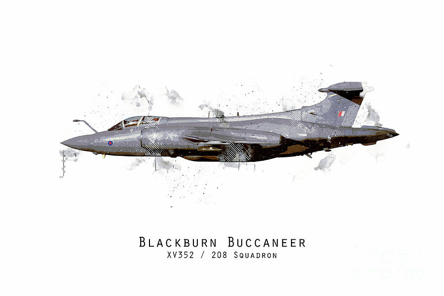 Buccaneer Sketch - XV352 Digital Art by Airpower Art