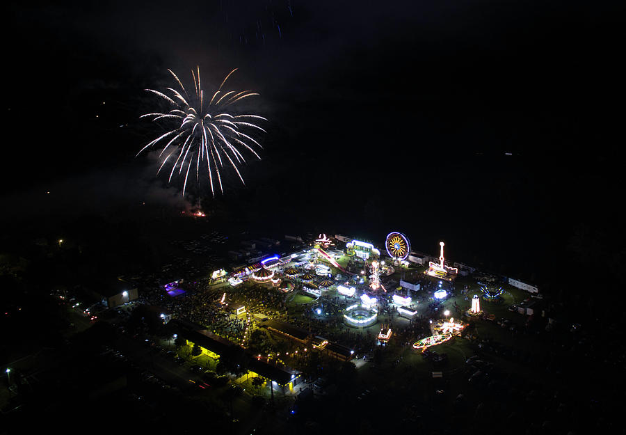 Buchanan Carnival Fireworks Photograph by Star City SkyCams