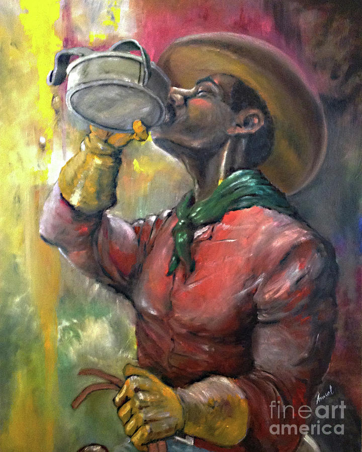 Black Cowboy Painting - Buck by George Ameal Wilson