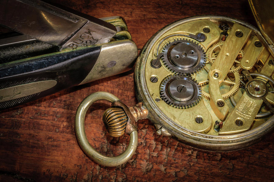 Buck Knife And Watch Photograph by Ray Congrove