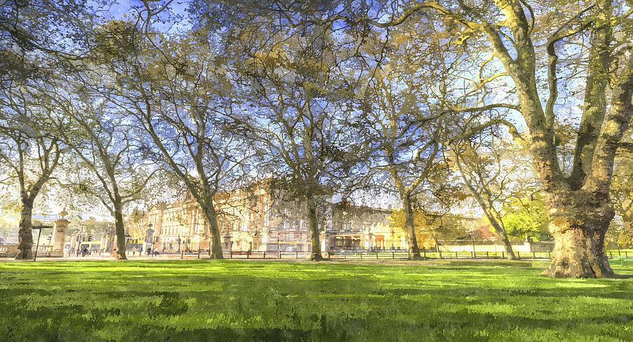 Buckingham Palace Art Panorama Photograph by David Pyatt