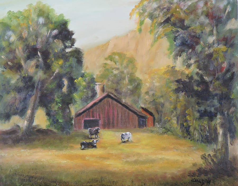 Bucks County PA Barn Painting by Katalin Luczay