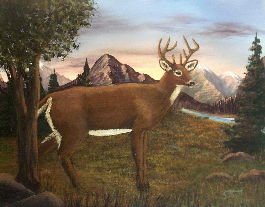Deer Painting - Bucks Wilderness by Sheri Keith