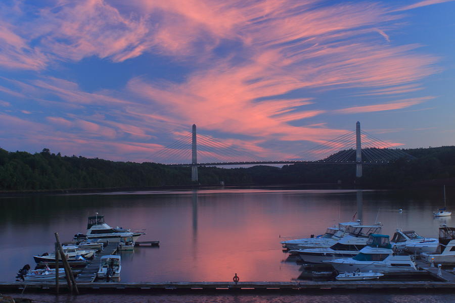 Bucksport Maine Penobscot Riverfront Sunset Photograph by John Burk