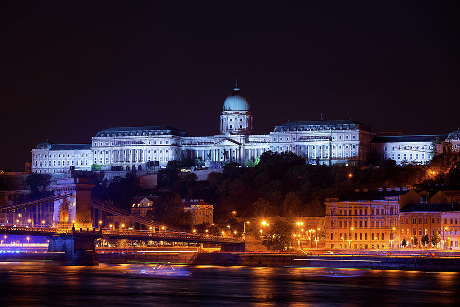 Castle Photograph - Buda Castle In Budapest Illuminated At Night by Artur Bogacki