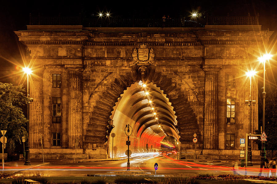 Buda Tunnel Under Castle Hill at Night in Budapest Photograph by Artur Bogacki