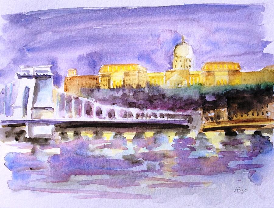 Budapest Painting - Budapest At Night by Emily Page Budapest Painting - Budapest At Night by Emily Page