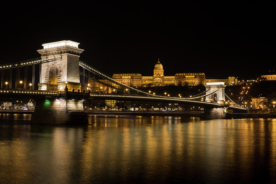 Budapest Chain Bridge And Castle Photograph by David Pyatt