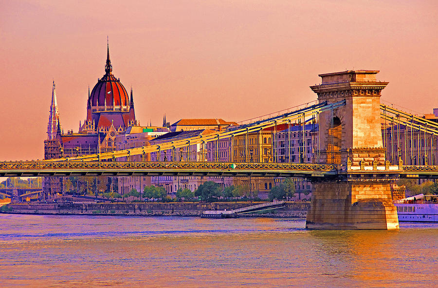 Budapest Chain Bridge Photograph by Dennis Cox