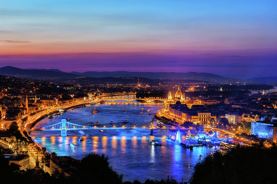 Budapest City At Blue Hour Photograph by Artur Bogacki