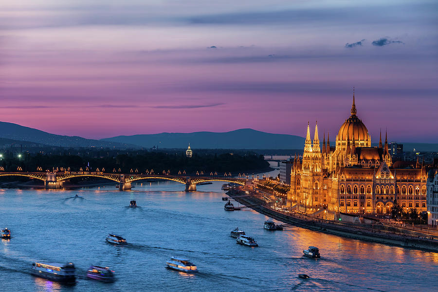 Budapest City At Twilight Photograph by Artur Bogacki