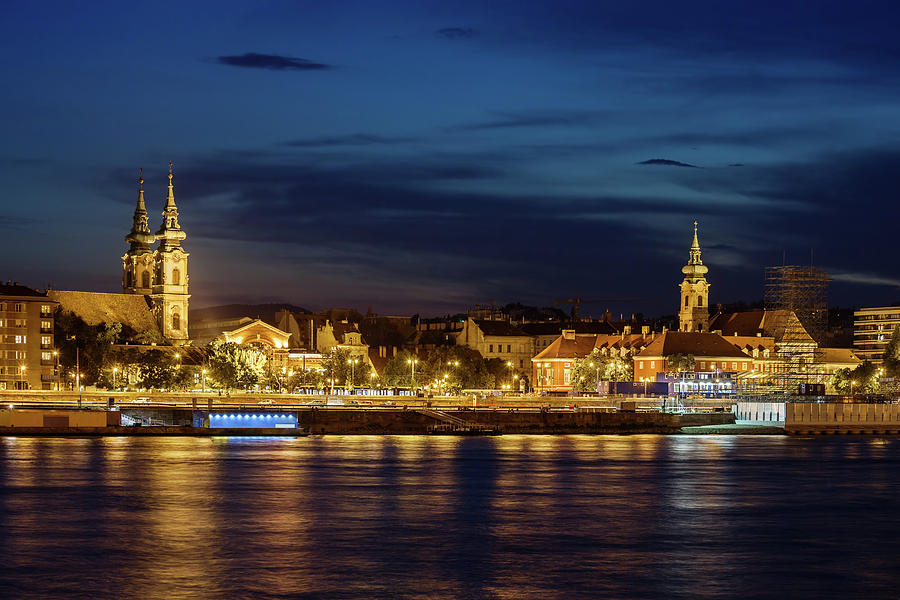 Budapest City Skyline At Night Photograph by Artur Bogacki