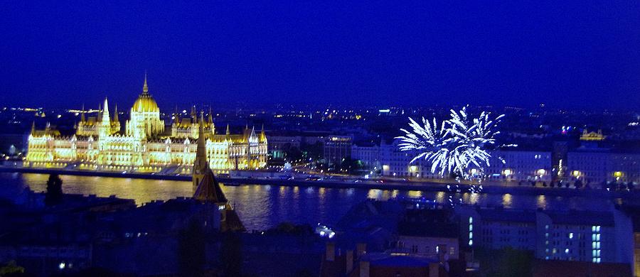 Budapest Fireworks 5/16 Photograph by Phyllis Spoor