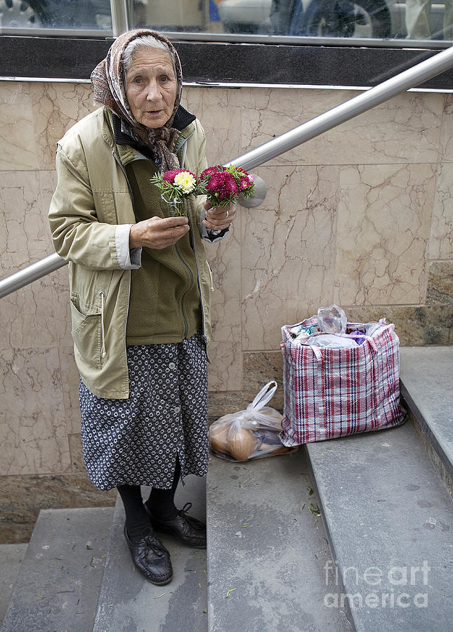 Flower Photograph - Budapest Flower Woman by Madeline Ellis