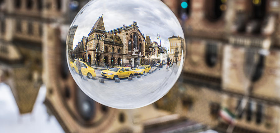 Budapest Photograph - Budapest Globe - Great Market Hall by Gabor Tokodi