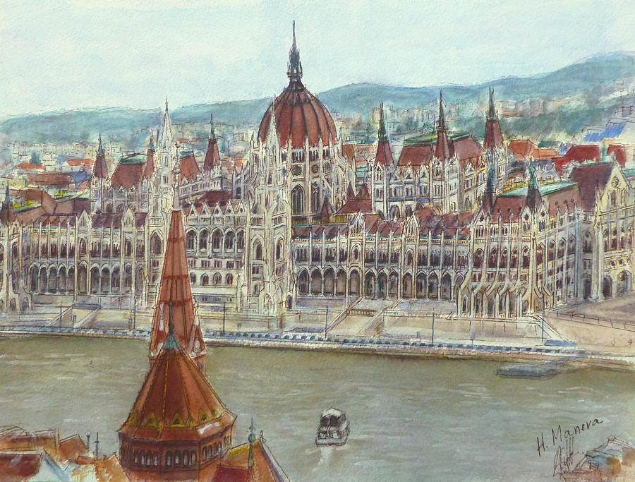 Budapest Painting by Henrieta Maneva