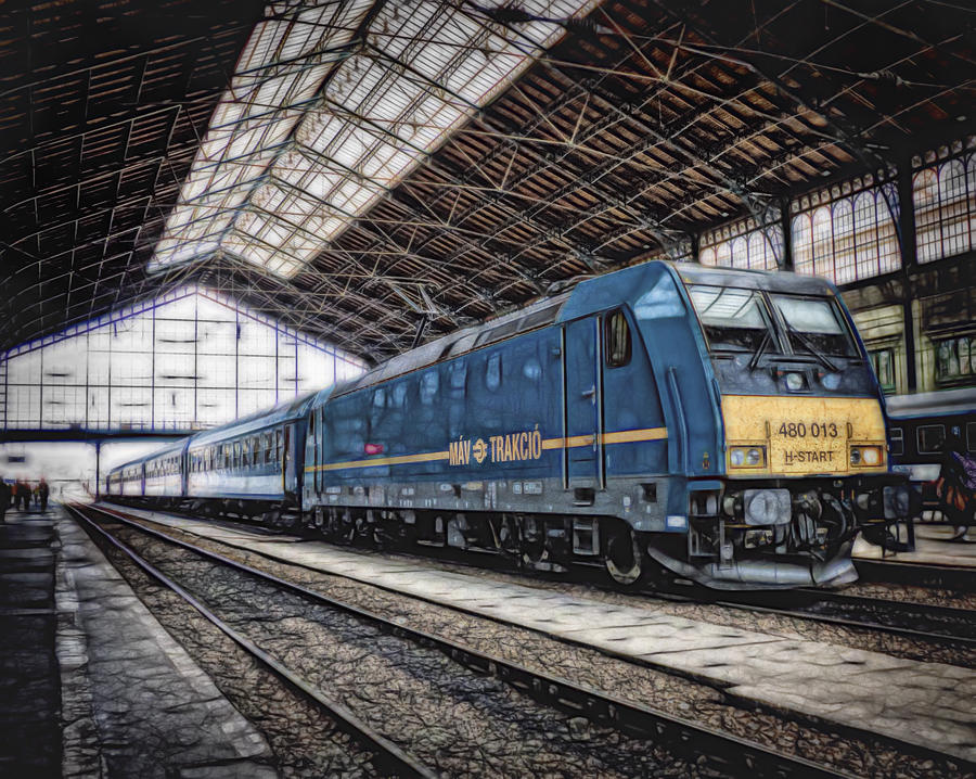 Train Photograph - Budapest-Nyugati Station by Claude LeTien