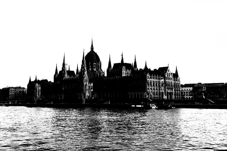 Budapest Parliament Building Silhouette Photograph by Sharon Popek