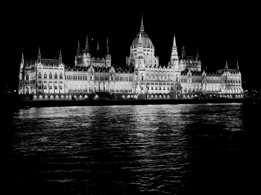 Budapest Parliament in Black and White Photograph by Rob Amend