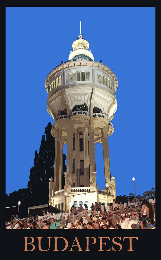 Budapest Photograph - Budapest Poster - Margaret Island Water Tower by James Dougherty