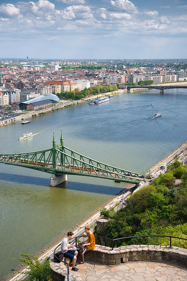 City Photograph - Budapest view Liberty bridge and danube by Matthias Hauser