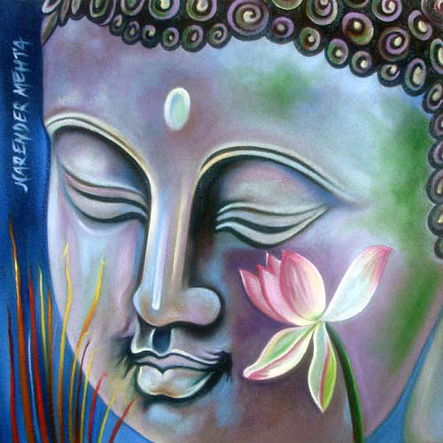 Buddha-3 Painting by Narender Mehta | Fine Art America