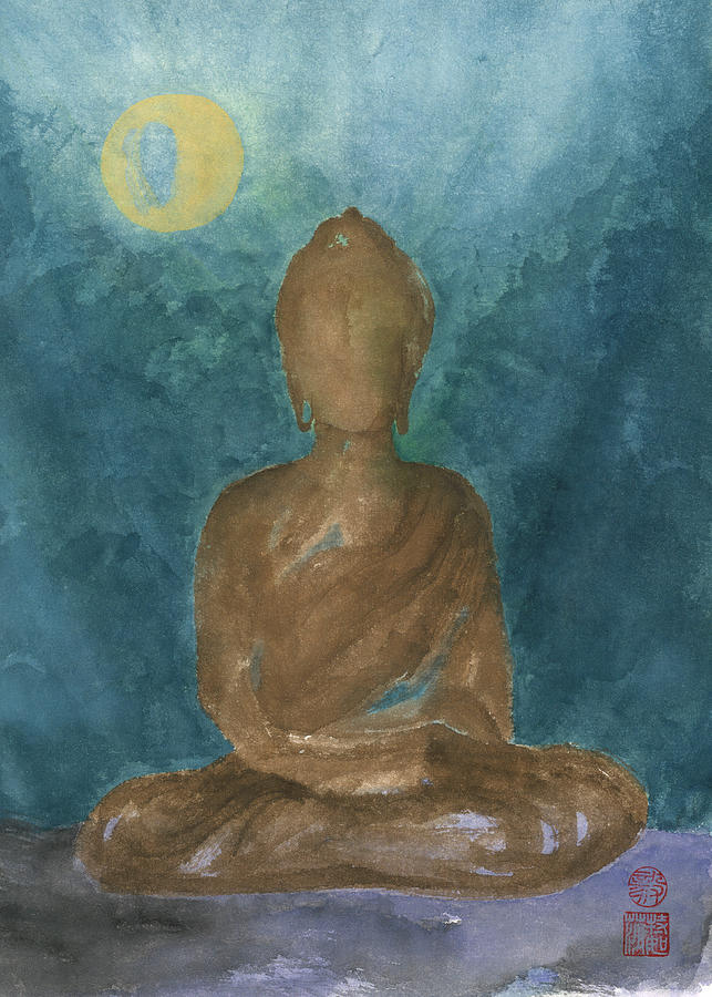 Buddha Abstract Painting by Terri Harris