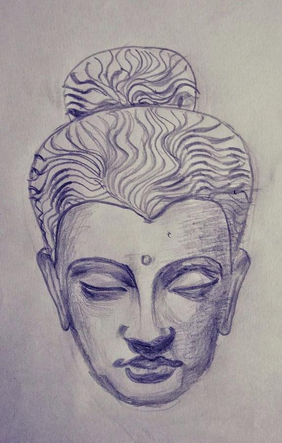 Buddha Drawing by Aditya Chandrasekhar - Fine Art America