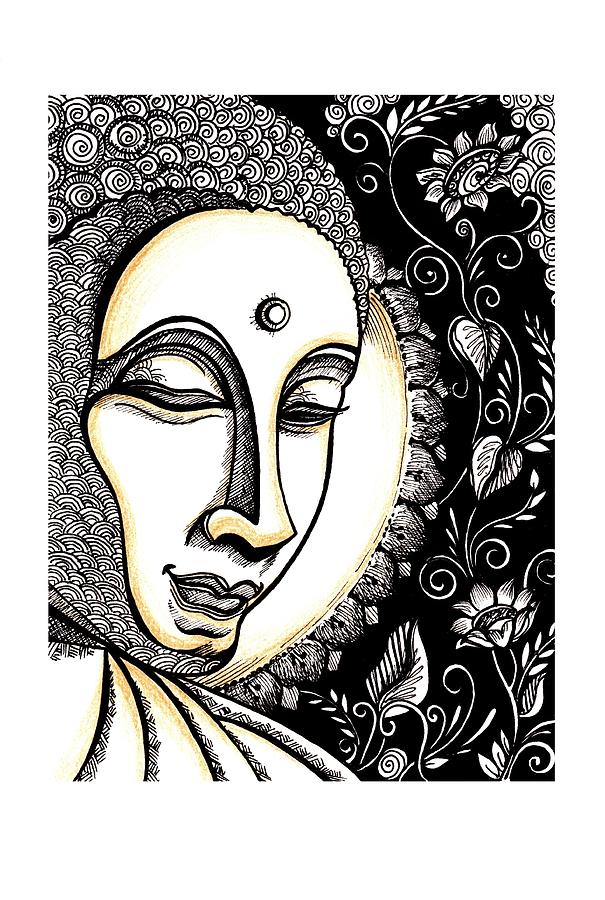 Buddha Drawing by Akshata Chatim - Fine Art America