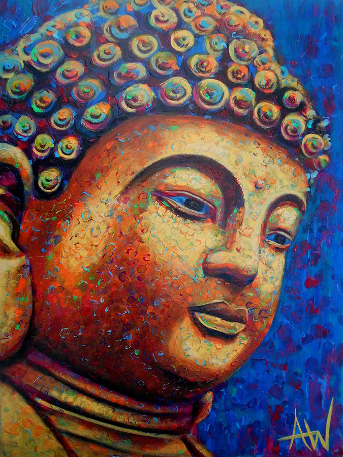 Buddha Painting by Angie Wright